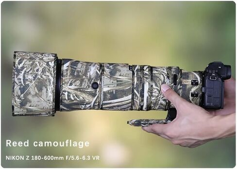 CHASING BIRDS Camouflage Waterproof Lens Coat for Nikon Z 180-600mm f/5.6-6.3 VR Rainproof Lens Protective Cover (Reed Camouflage, with 1.4X and 2.0X TC) in Saudi Arabia
