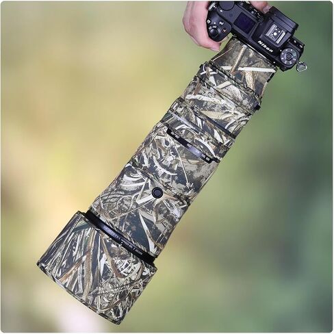 CHASING BIRDS Camouflage Waterproof Lens Coat for Nikon Z 180-600mm f/5.6-6.3 VR Rainproof Lens Protective Cover (Reed Camouflage, with 1.4X and 2.0X TC) in Saudi Arabia