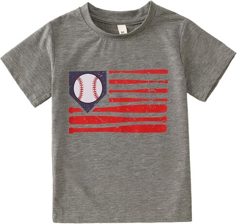 Ritatte Toddler Baseball Shirt Baby Boy Baseball Graphic T-Shirt Outfit Sports Lover Short Summer Tops Tops in Kuwait