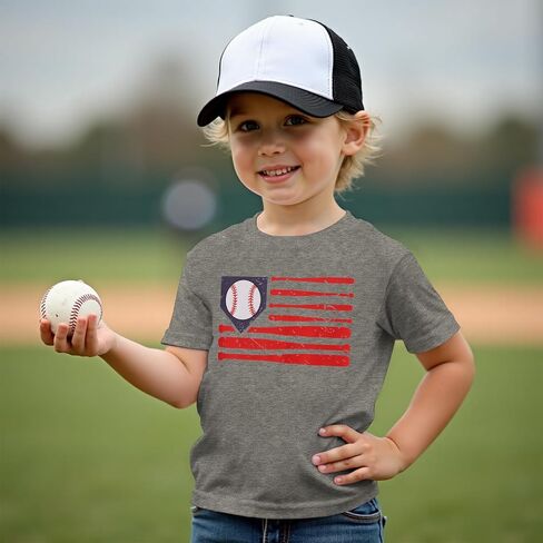 Ritatte Toddler Baseball Shirt Baby Boy Baseball Graphic T-Shirt Outfit Sports Lover Short Summer Tops Tops in Kuwait