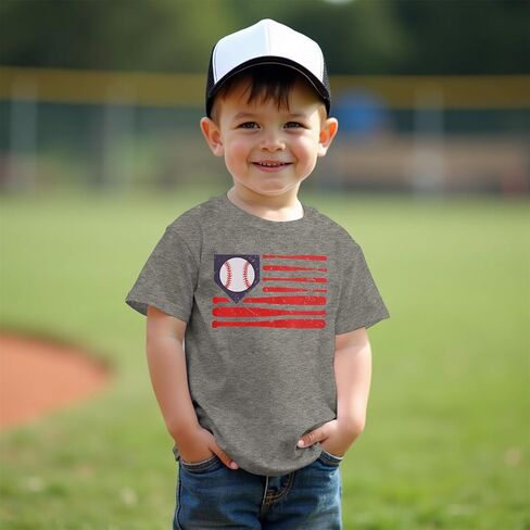 Ritatte Toddler Baseball Shirt Baby Boy Baseball Graphic T-Shirt Outfit Sports Lover Short Summer Tops Tops in Kuwait
