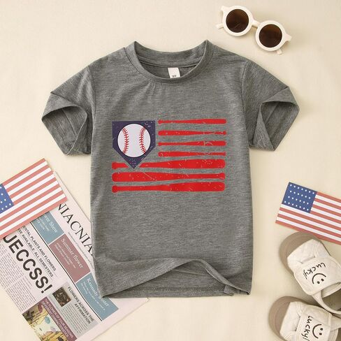 Ritatte Toddler Baseball Shirt Baby Boy Baseball Graphic T-Shirt Outfit Sports Lover Short Summer Tops Tops in Kuwait