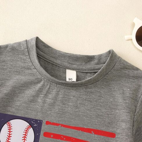 Ritatte Toddler Baseball Shirt Baby Boy Baseball Graphic T-Shirt Outfit Sports Lover Short Summer Tops Tops in Kuwait