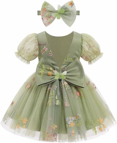 OBEEII Pageant Dress for Toddler Girls Sparkle Star 3D Butterfly/Floral Embroidery Tulle Tutu Dress Princess Prom Party Gown in Saudi Arabia