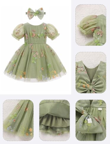 OBEEII Pageant Dress for Toddler Girls Sparkle Star 3D Butterfly/Floral Embroidery Tulle Tutu Dress Princess Prom Party Gown in Saudi Arabia