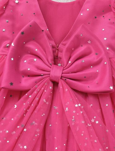 OBEEII Pageant Dress for Toddler Girls Sparkle Star 3D Butterfly/Floral Embroidery Tulle Tutu Dress Princess Prom Party Gown in Saudi Arabia