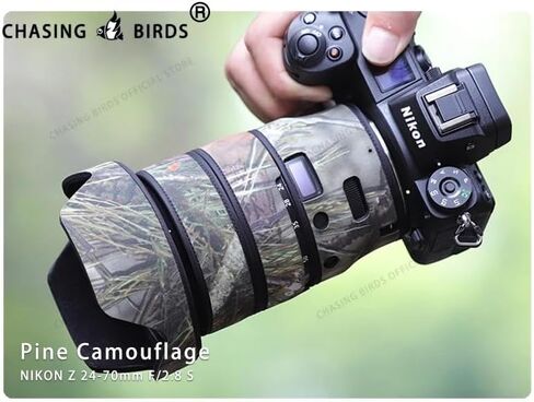 CHASING BIRDS Lens Camouflage Waterproof Coat for Nikon Z 24-70mm F2.8 S Rainproof Lens Protective Cover Version IV (Shadow Black, with 1.4X TC) in Saudi Arabia