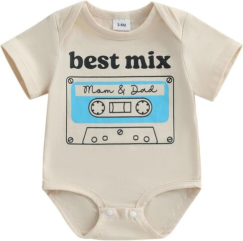 Canis Infant Newborn Baby Boys Girls Funny Letters Bodysuit Short Sleeve Neutral Baby Announcement Romper in Saudi Arabia