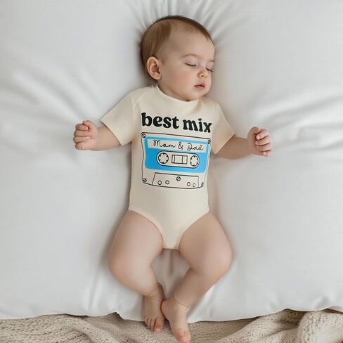 Canis Infant Newborn Baby Boys Girls Funny Letters Bodysuit Short Sleeve Neutral Baby Announcement Romper in Saudi Arabia