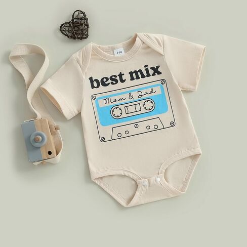 Canis Infant Newborn Baby Boys Girls Funny Letters Bodysuit Short Sleeve Neutral Baby Announcement Romper in Saudi Arabia