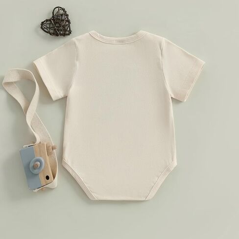 Canis Infant Newborn Baby Boys Girls Funny Letters Bodysuit Short Sleeve Neutral Baby Announcement Romper in Saudi Arabia