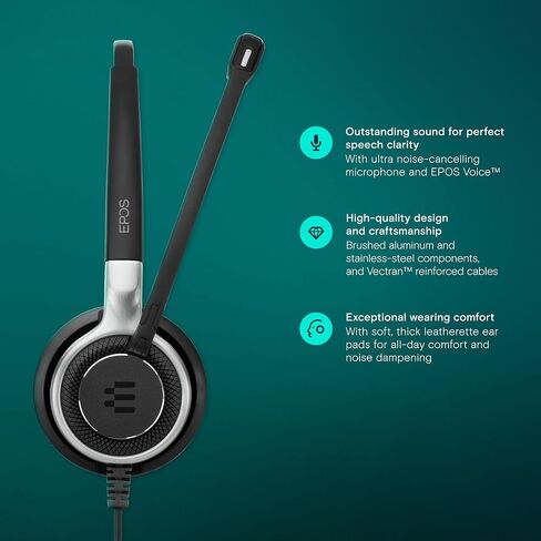 Sennheiser SC 665 (507256) - Double-Sided Business Headset | For Mobile Phone and Tablet Connection | with HD Sound & Ultra Noise-Cancelling Microphone (Black) in Saudi Arabia