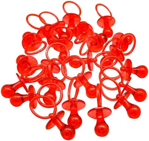 2.5 "Paby Pacifier Party Favors ، 36 قطعة ، تكشف عن جنسنا ، ديكورات دش ، فتاة جنس جنس جدول مبعثر ، ديكور ألعاب الحفلات DIY (أحمر) in Kuwait