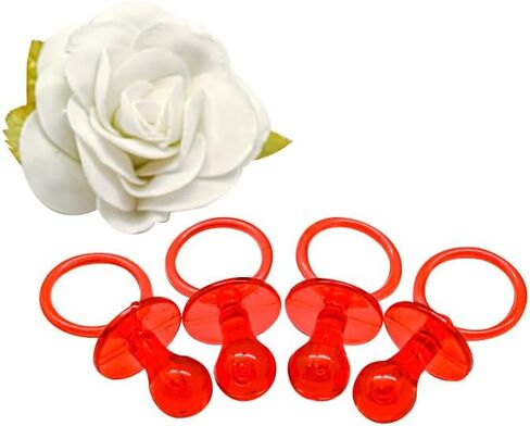 2.5 "Paby Pacifier Party Favors ، 36 قطعة ، تكشف عن جنسنا ، ديكورات دش ، فتاة جنس جنس جدول مبعثر ، ديكور ألعاب الحفلات DIY (أحمر) in Kuwait