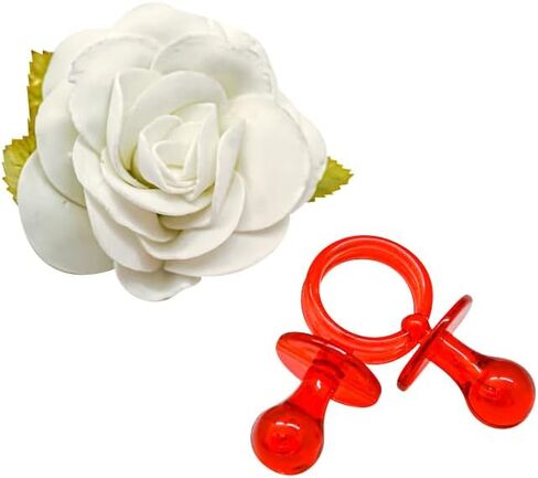 2.5 "Paby Pacifier Party Favors ، 36 قطعة ، تكشف عن جنسنا ، ديكورات دش ، فتاة جنس جنس جدول مبعثر ، ديكور ألعاب الحفلات DIY (أحمر) in Kuwait