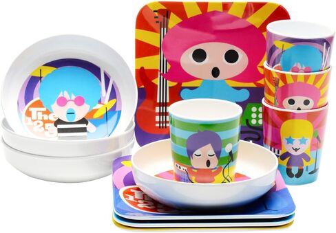 French Bull - BPA Free Children's Dinner Set - 8-Inch Melamine Kids Plate Set - Rock Star, Set of 4 in Saudi Arabia
