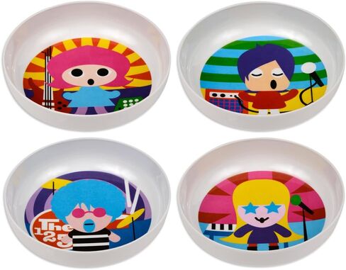 French Bull - BPA Free Children's Dinner Set - 8-Inch Melamine Kids Plate Set - Rock Star, Set of 4 in Saudi Arabia