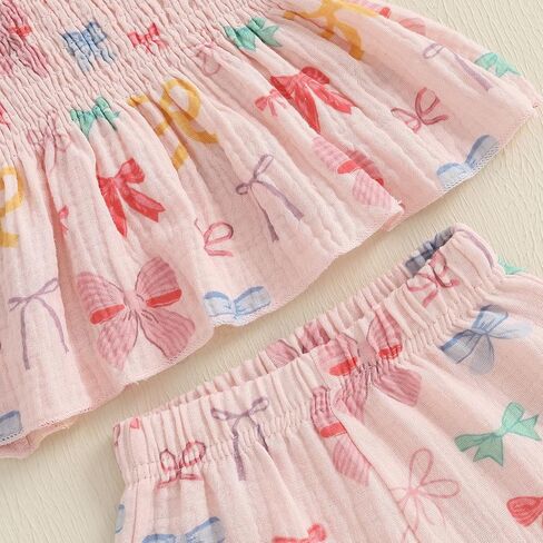 Kaipiclos Toddler Girl Girl Cloths Baby Summer Summits Daisy Print Slocked Smocked Camisole Clanen Pants 12 18 24 Month in Kuwait
