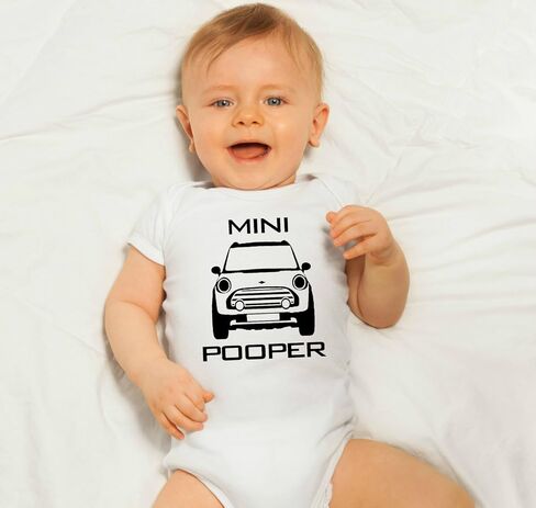 Reaxion Cute Funny Baby Boy Girl Mini Pooper Bodysuits - Handmade Humorous Clothes For Newborn Infants in Saudi Arabia
