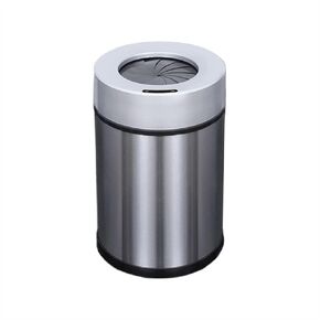 Garbage Can 6L/9L/13L Electric Intelligent Induction Garbage Cans Home Garbage Basket Bathroom Living Room Classification Wet and Dry Charging Stainless Steel Garbage Can, Silver-13L(Silver,6L)