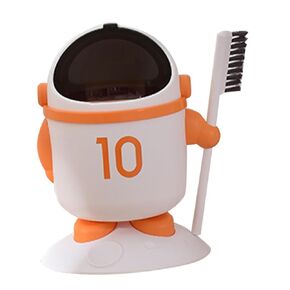 Garneck Astronaut Theme Small Trash Can Desk Bin with Lid Brush Pp Material Tiny Garbage Can for Home