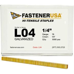 1/4" Leg x 1/4" Crown 18GA GALV L04 Staples 5,000ct | L04