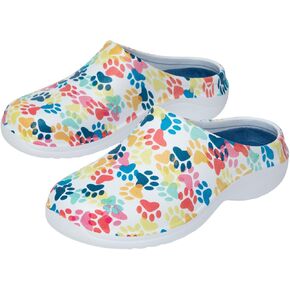 Lightweight Paw Print Garden Clogs Comfortable & Breathable Slip-On Shoes for Gardening