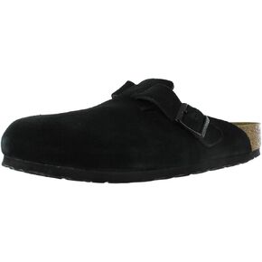 Birkenstock Boston Suede Unisex Shoes Size 9, Color: Black