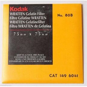 KODAK Wratten Gelatin Filter 75mm/3x3 Blue Series Color Conversion #80B