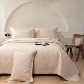 Bed Four Pieces Set 1000TC Egyptian Cotton Solid Color Quilt Set 3Pcs Quilted Bedspread Coverlet Mattress Cover 245 * 270cm Bed Sheet with Pillowcases(B)