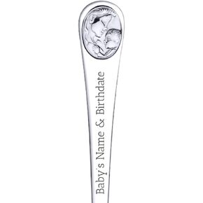 Personalized Baby Feeding Spoon | Custom Engraving Name & Birthdate | Keepsake Gift (Stainless Mother & Baby)