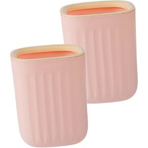 2pcs Mini Waste Container Small Trash Can for Desk Stylish Office Trash Bin Compact Waste Basket for Bedroom Study for Organizing Small Items