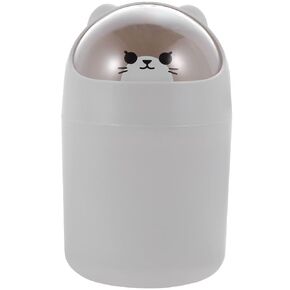 Desk Trash Can Lid Small Garbage Bin for Bedroom Plastic Trash Can Touchless Lid Office Tabletop Bin