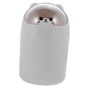 Alipis Mini Desktop Trash Can Lid Plastic Office Waste Bin Desk Bin Lid Small Garbage Can Desk Waste Basket