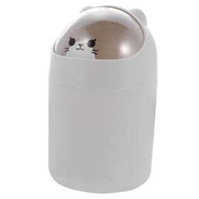 Mini Desktop Trash Can Swing-top Lid Garbage Can Plastic Office Wastebasket Bed Room Use
