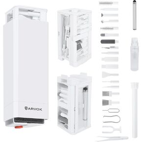 ARVOK Phone and Cleant Cleaning Kit ، 32 في 1 مجموعة منظف الكمبيوتر المحمول ، مجموعة نظافة إلكترونية متعددة الوظائف لسماعات الأذن ، الهواتف المحمولة ، لوحة المفاتيح ، شاشات ، عدسة الكاميرا ، شحنات ، أجهزة الإلكترونيات