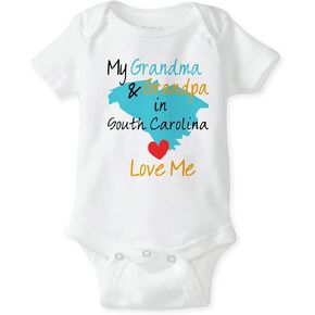 Grandma Loves Me All 50 States Baby Shirt – Grandma and Grandpa Love Me – For Grandparents and Their Grandchildren
