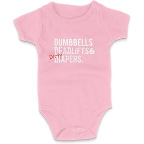 Dumbbells Deadlifts & Dirty Diapers Mini-Me Triple D Bodysuit - Unisex Bodysuit, Baby Boy or Baby Girl