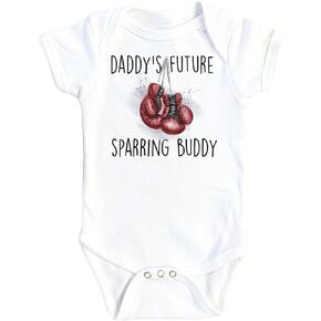 Sparring Buddy Daddy Boxing Baby Boys Girls Clothes Infant Romper Bodysuit One-Piece Funny Cute born Infant Outfit
