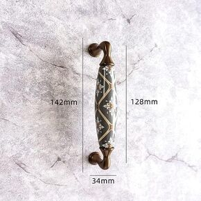 Chinese style modern minimalist cabinet door drawer ceramic handle American European style drawer cupboard wardrobe door handle - (Color: C-128mm)