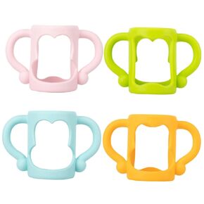 Kisangel Baby Bottles Silicone Handles Grip Set 4 Pcs Easy to Install Safe and Comfortable for Little Hands