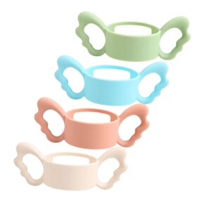 Kisangel 4pcs Bottle Grip Handles Soft Silicone Boy Girl Bottle Holders Easy to Clean Double Handle Design for Secure Drinking and for Boy Girl