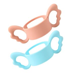 LIFKOME Universal Silicone Baby Bottle Handles 2 Pack Newborn to Toddler Ergonomic Adorable Shape Design