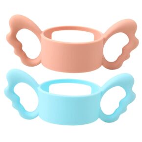 2pcs Universal Silicone Baby Bottle Handles Ergonomic Newborn Toddler Feeding Handles Adorable for Boys and Girls