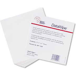 Read Right RR1250 DataWipe Office Equipment Cleaner Cloth 6 x 6 White 75/Pack