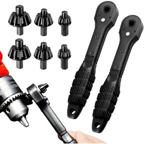2 في 1 تدريبات تشاك راتشيت سشيت ، 2025 جديد 2 في 1 Ratchet الحفر مفتاح مفتاح ، Universal chuck chuck chuck chuck chuck chuck wrench for electrics charrics (1)