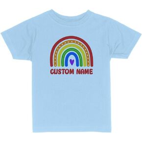 Rainbow Custom Name Personalized Toddler Kids T-Shirt