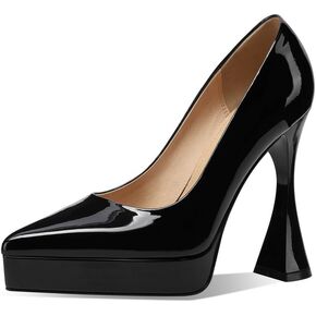TinaCus Handmade Platform High Heels Women's Pointed Toe Patent Leather Stylish Pumps Shoes