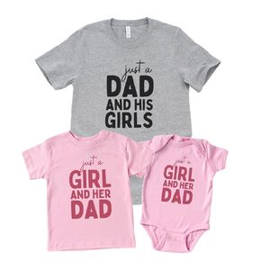 Just a Dad, Cute Father and Daughter Matching Outfits, First Fathers Day Gifts from Baby Girl, Dad Birthday Gift, Daddy and Daughter Matching Clothes, Daddy Daughter Matching Shirts