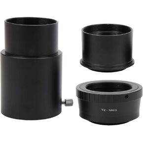 Astronomical Telescope 2in 60mm Eyepiece Extension Tube Set for T2‑M4/3 Adapter, Black Aluminum Alloy Construction, Extinction Treated Inner Wall, Magnifies Screen for